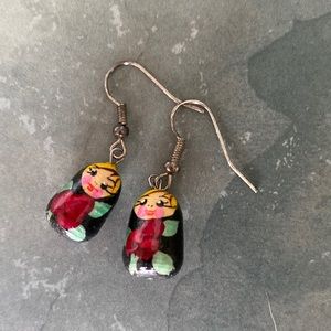 Latvian nesting doll earrings